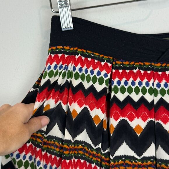 Anthropologie Fei A-line Pleated Printed Skirt 4 - Picture 2 of 8